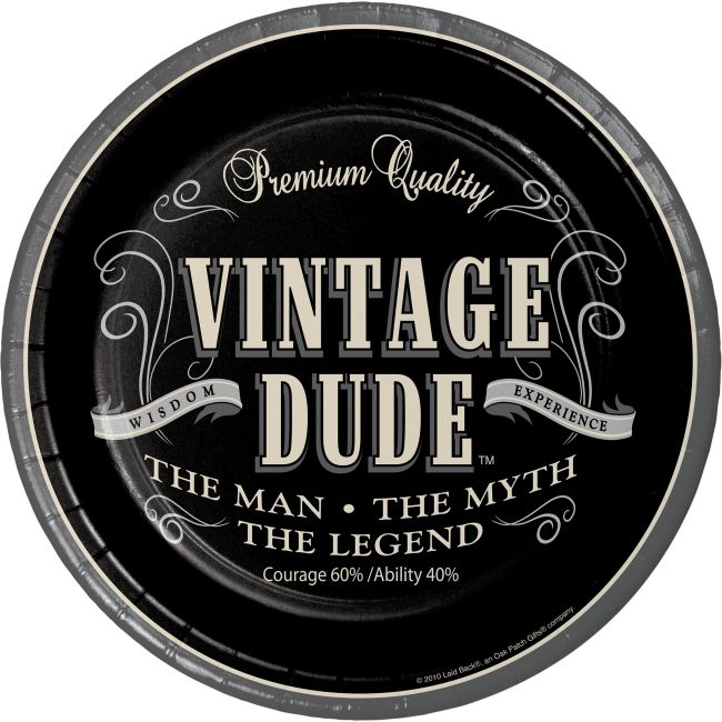 VINTAGE DUDE 9" ROUND PLATES