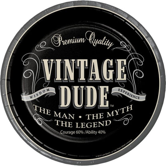 VINTAGE DUDE 7" ROUND PLATES