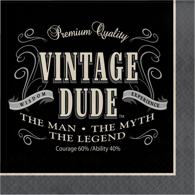 VINTAGE DUDE BEVERAGE NAPKINS
