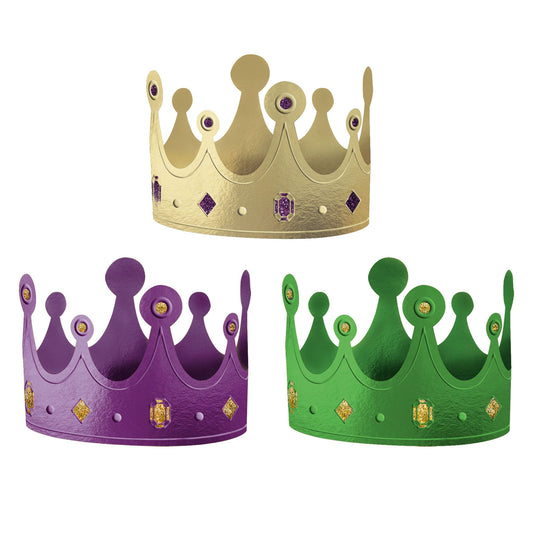 MARDI GRAS CROWNS 12PK