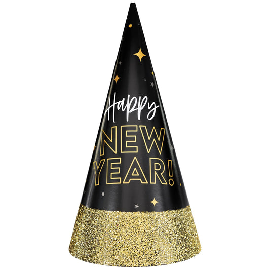 HAPPY NEW YEAR BSG GLITTER CONE HAT