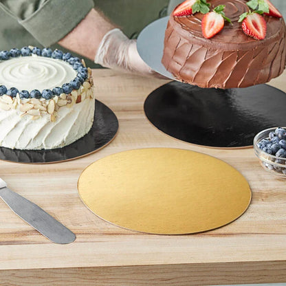 10" ROUND REV BLK/GLD DESSERT CIRCLE