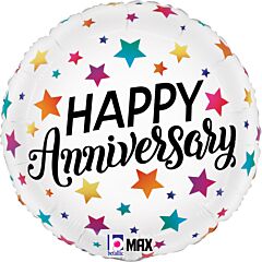 COLORFUL HAPPY ANNIVERSARY 18" MYLAR