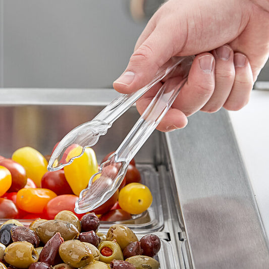 6" SCALLOP GRIP PLASTIC TONGS