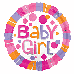 BABY GIRL DOTS & STRIPES 18" MY