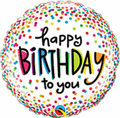 HAPPY BDAY SPRINKLED DOTS 18" MY