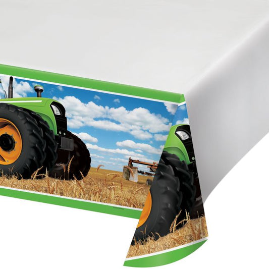 TRACTOR TIME PLASTIC TABLECOVER
