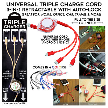 TRIPLE PULL & LOCK PHONE CORD