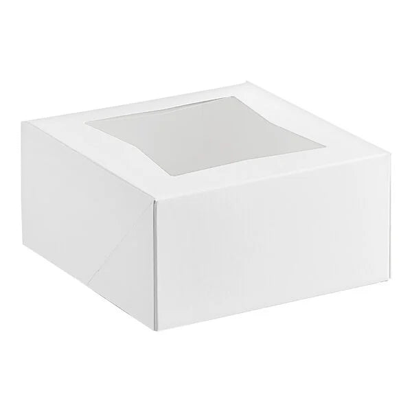 6 X 6 X 3 WHITE CAKE BOX W/ WINDOW