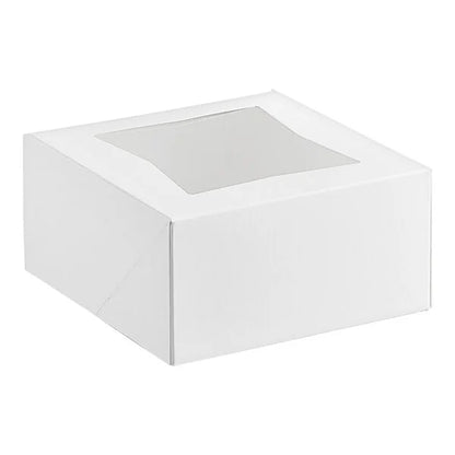 6 X 6 X 3 WHITE CAKE BOX W/ WINDOW