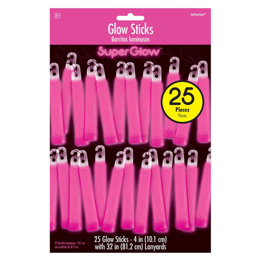 PINK 4" GLOWSTICK - 25CT
