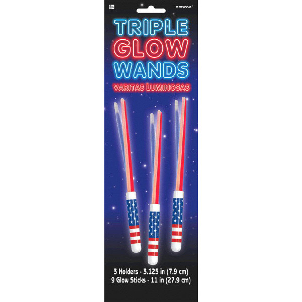 TRIPLE GLOW PATRIOTIC WAND