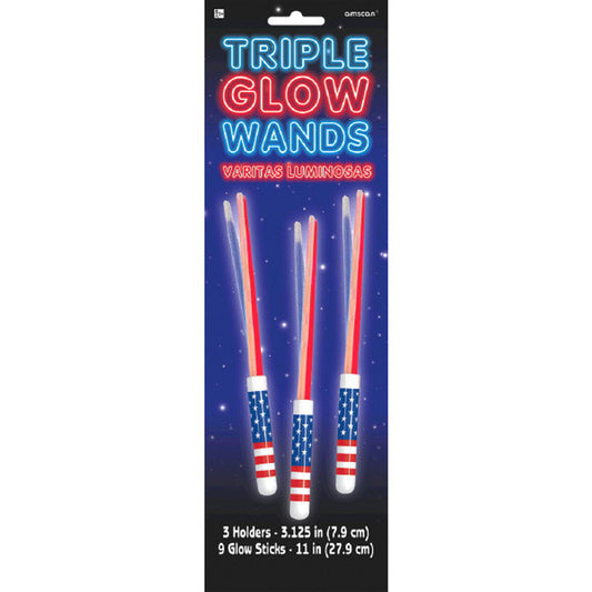 TRIPLE GLOW PATRIOTIC WAND