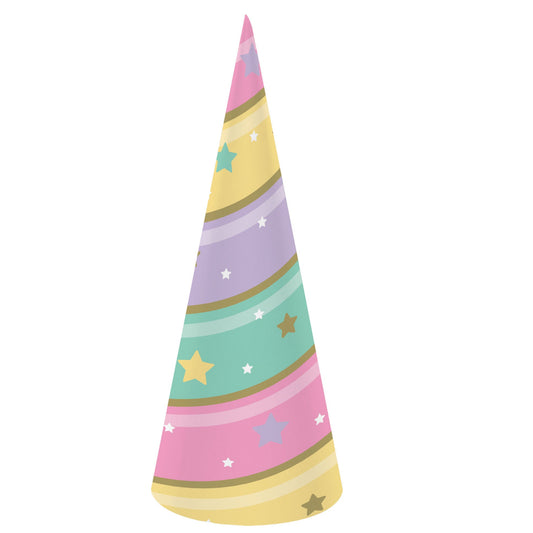 UNICORN HORN PARTY HATS 8CT