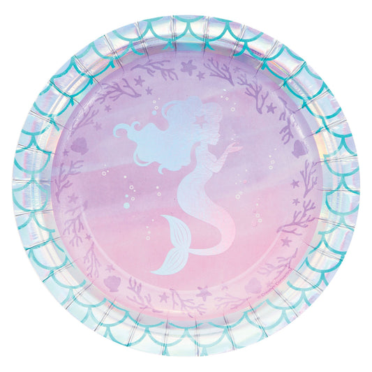 MERMAID SHINE 7" PPR PLATE 16CT
