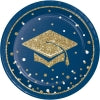 GLITTERING GRAD 7" PPR PLATES 18CT
