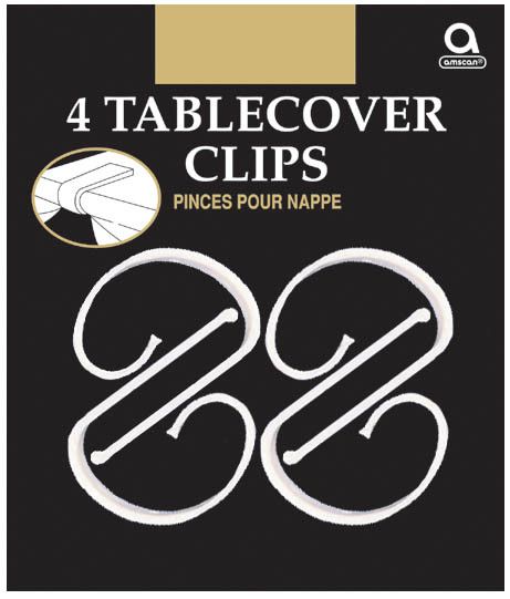 PLASTIC TABLECOVER CLIPS 4CT