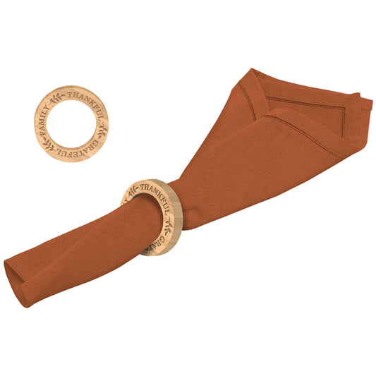 WOOD NAPKIN RINGS 4PK