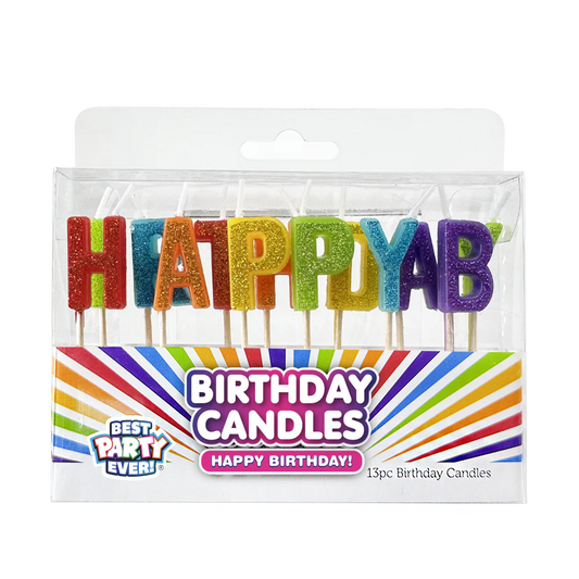 BDAY CANLDES - ASST LETTERS GLITTER
