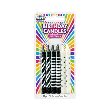 BDAY CANDLES - BLACK & WHITE
