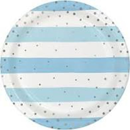 BLUE SILVER CELEB 9" PLATES