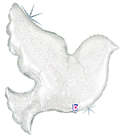 WHITE DOVE HOLO 34" MYLAR