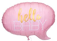 HELLO BABY PINK SHAPE 24" MYLAR
