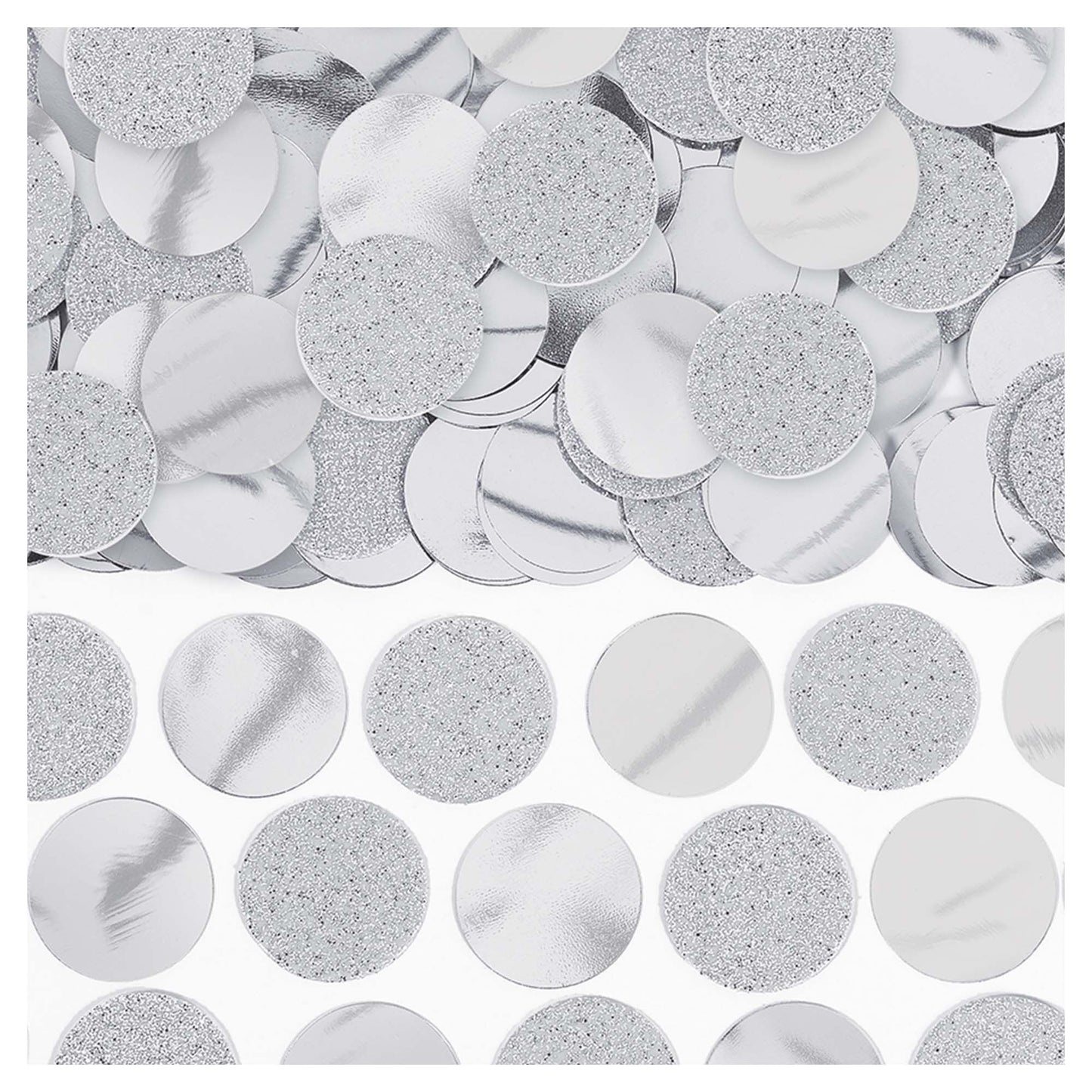 SILVER GLITTER CIRCLE CONFETTI