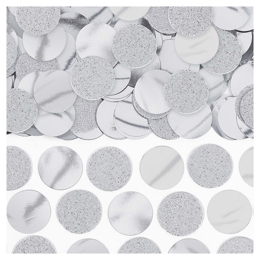 SILVER GLITTER CIRCLE CONFETTI