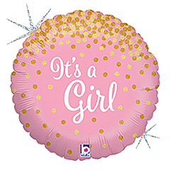 GLITTER ITS A GIRL 18" MYLAR