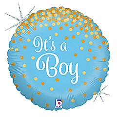 GLITTER ITS A BOY 18" MYLAR-PKG