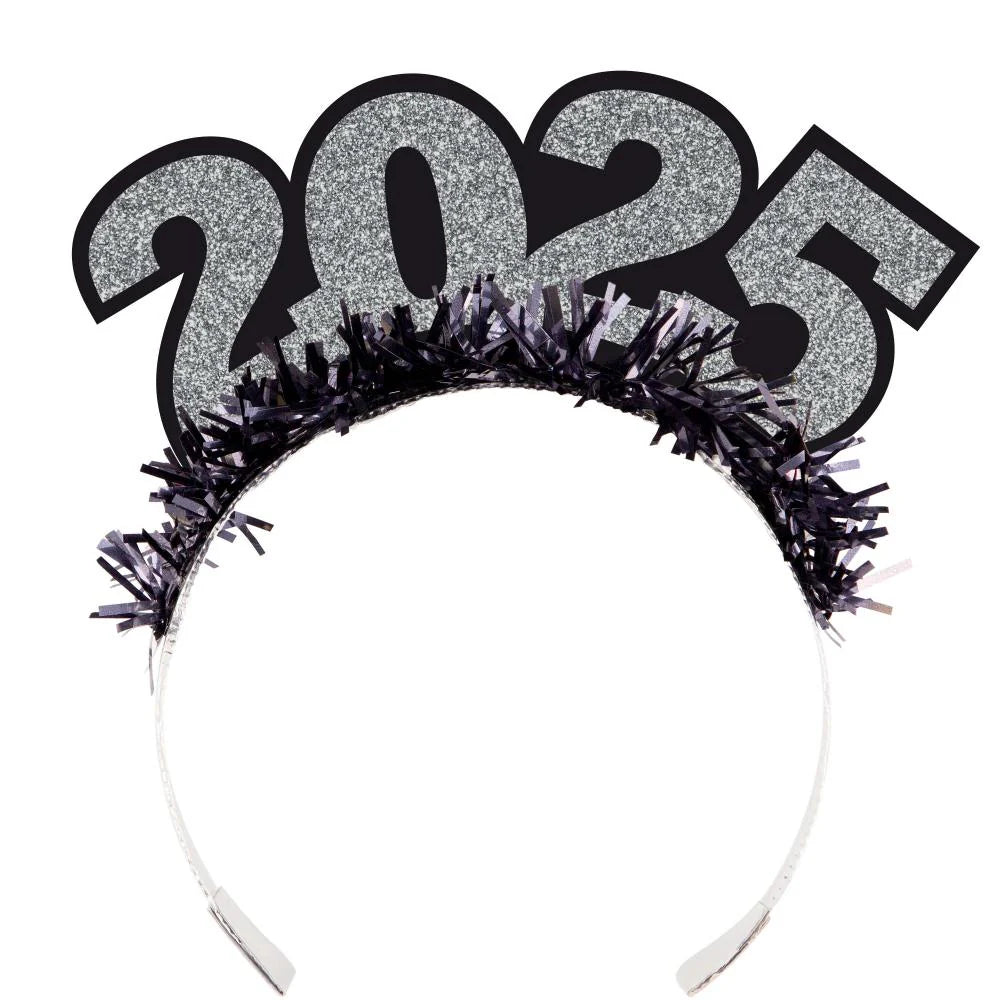 SILVER 2025 NEW YEARS TIARAS 6CT