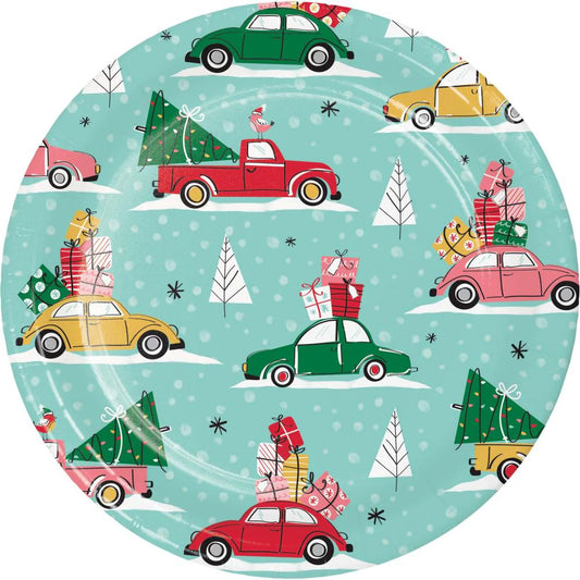CHRISTMAS CARS 9" PPR PLATES
