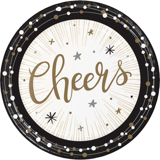 NEW YEARS SHIMMER CHEERS 6.75" PAPER PLATES