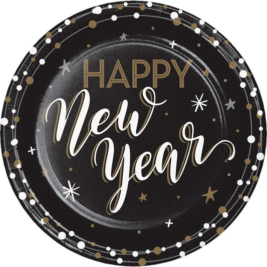 NEW YEARS SHIMMER 8.75" PAPER PLATES