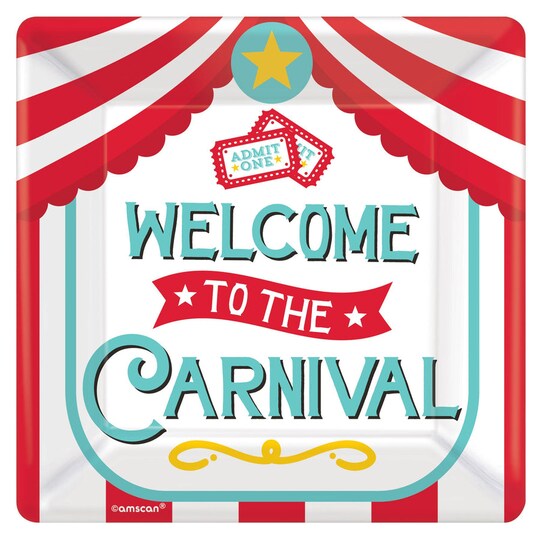 CARNIVAL 7" SQ PPR PLATE