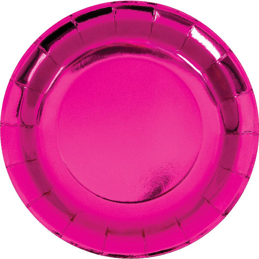 THINK PINK 9" FOIL PPR PLATES