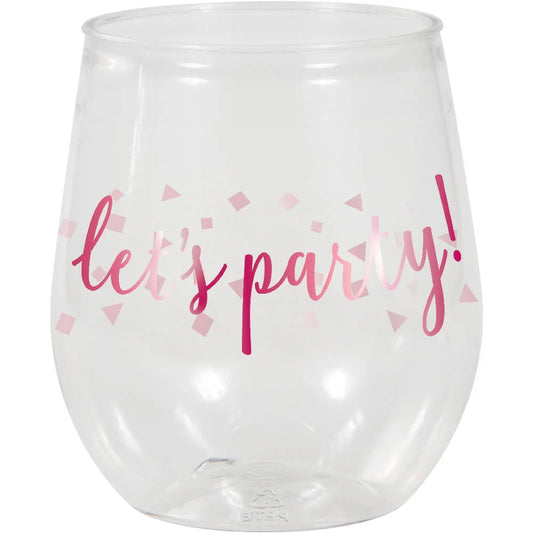 THINK PINK 140OZ WINE GLASS PL