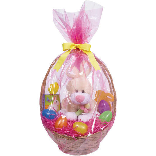 SOLID PINK BASKET BAG