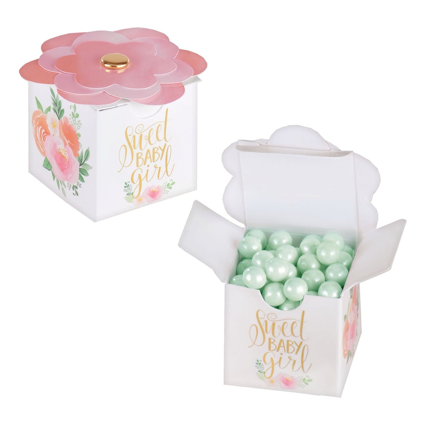 FLORAL BABY FAVOR BOX