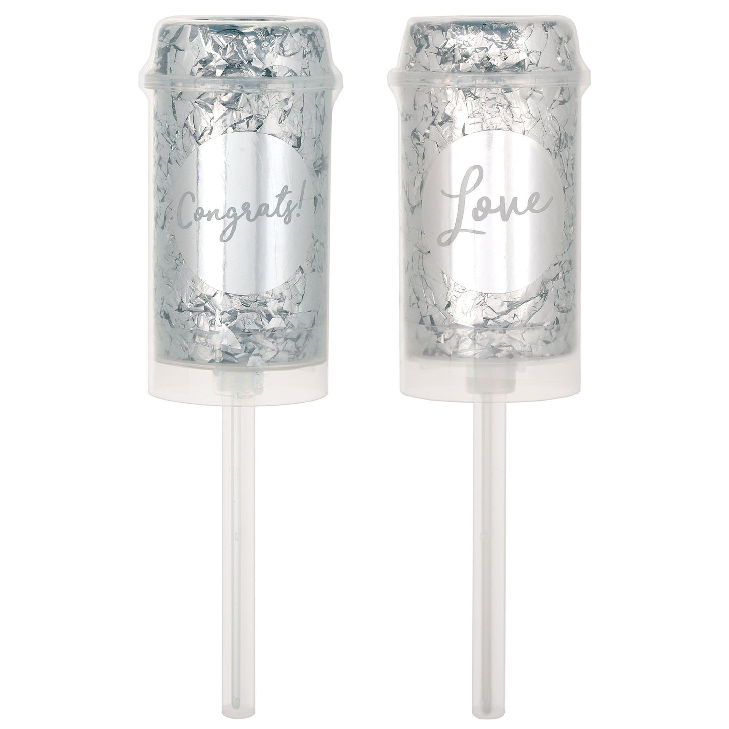 PUSH UP CONFETTI POPPER SILVER
