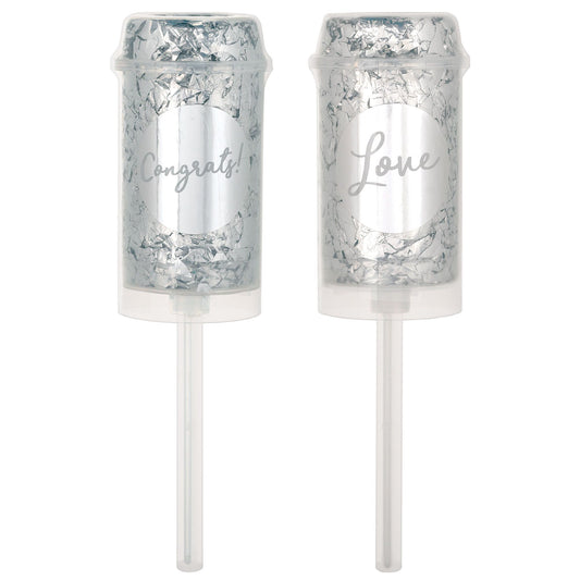 PUSH UP CONFETTI POPPER SILVER