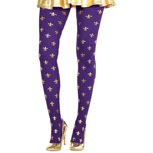 MARDI GRAS FLEUR DE LIS TIGHTS ADULT