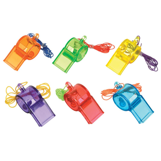SPORTS WHISTLES MULTICOLOR 24CT