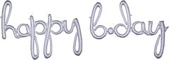 HBDAY SILVER HOLOGRAPHIC PHRASE