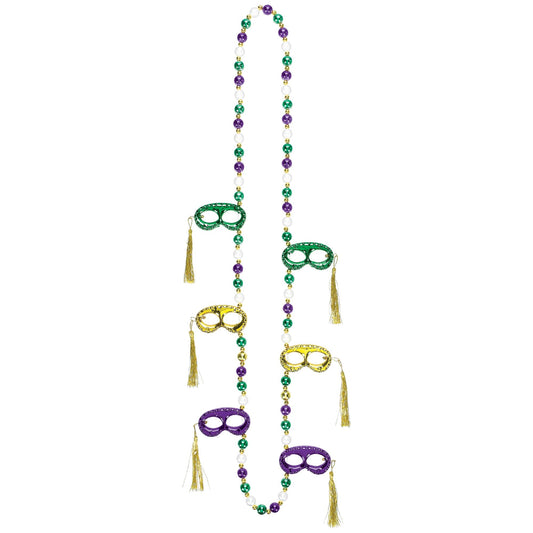 MARDI GRAS NECKLACE W/ MASKS