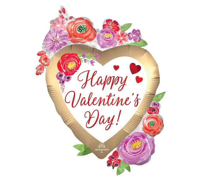 SATIN WATERCOLOR FLOWER HVD 34" MYLAR