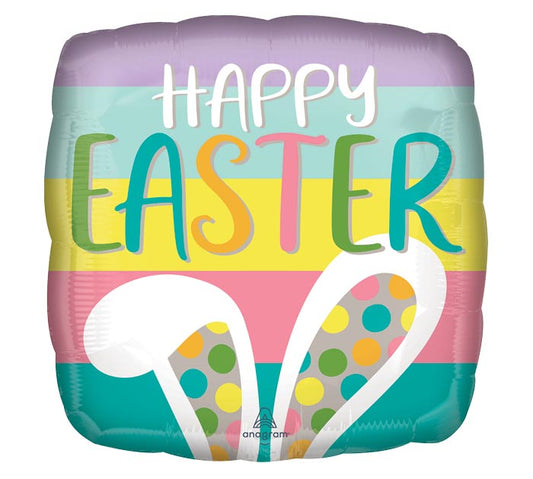 EASTER BUNNY EARS SQ 18" MYLAR