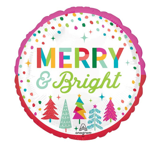 MERRY & BRIGHT COLORFUL DOTS 18" MYLAR