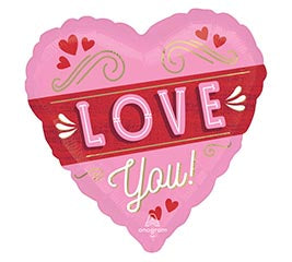 I LOVE YOU RETRO 28" MYLAR